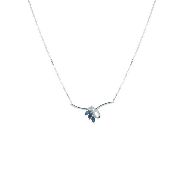 Collier or 750 saphirs et diamants