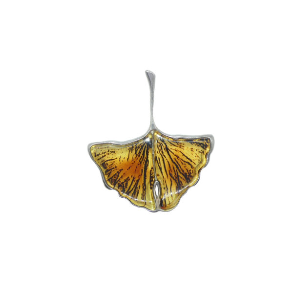 Pendentif argent et ambre