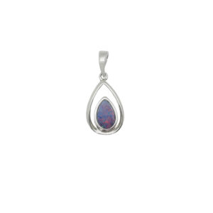 Pendentif argent et opale