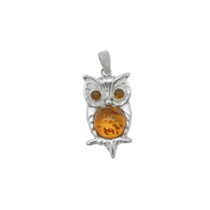 Pendentif argent et ambre