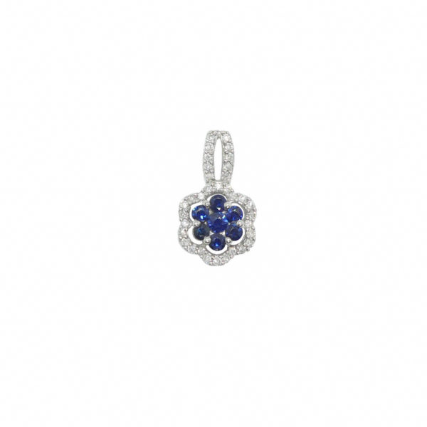Pendentif or 750 saphirs et diamants