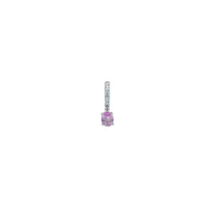 Pendentif or 750 saphir rose et diamants
