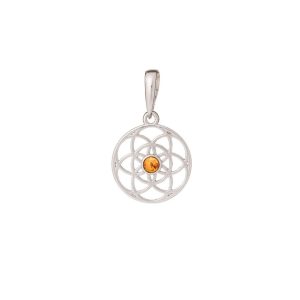 Pendentif argent et ambre