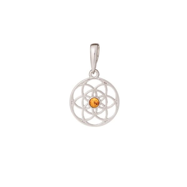 Pendentif argent et ambre