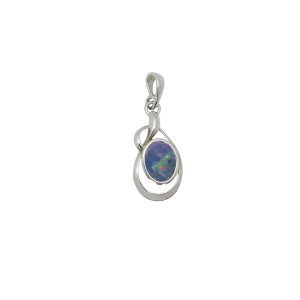 Pendentif argent et opale