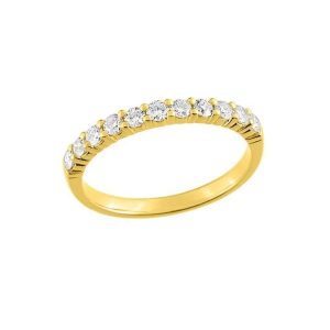 Alliance jaune ou blanc et diamants