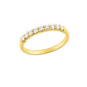 Alliance or jaune ou blanc et diamants