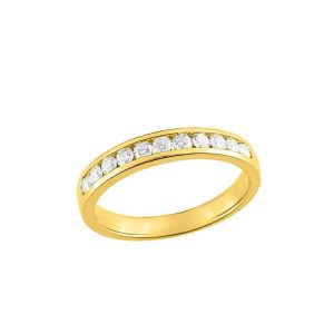 Alliance or jaune ou blanc et diamants