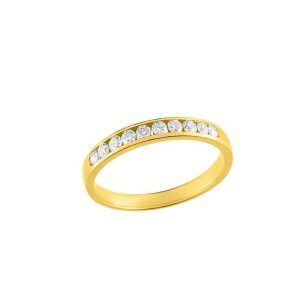 Alliance or jaune ou blanc et diamants