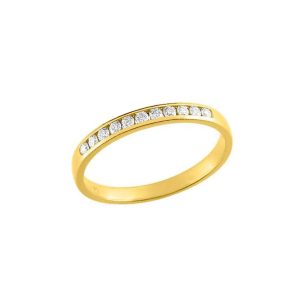 Alliance or jaune ou blanc et diamants