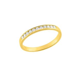Alliance or jaune ou blanc et diamants