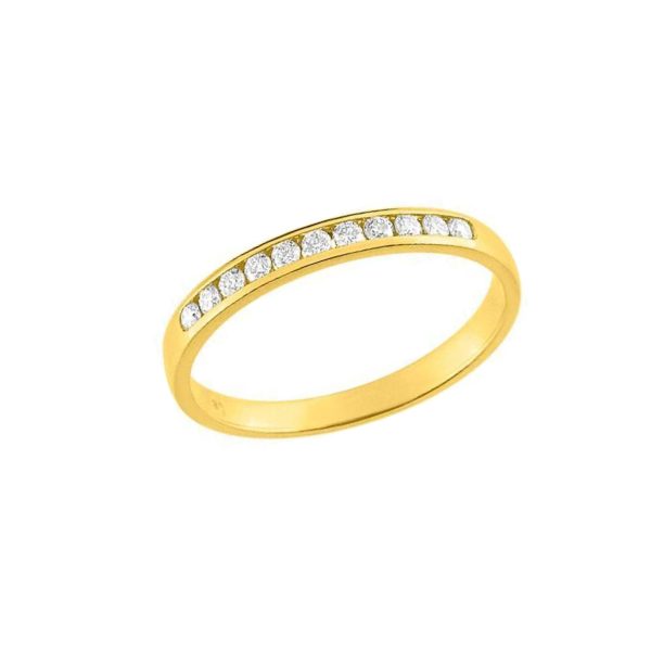 Alliance or jaune ou blanc et diamants