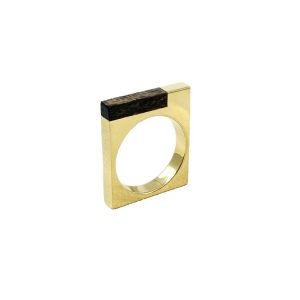Bague plaqué or et bois de bocote