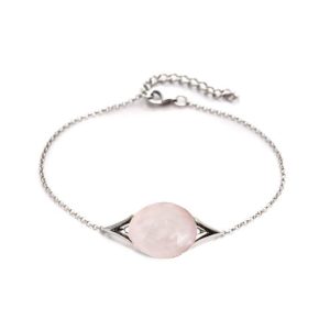 Bracelet argent et quartz rose