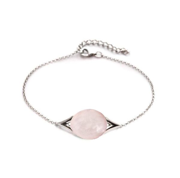Bracelet argent et quartz rose